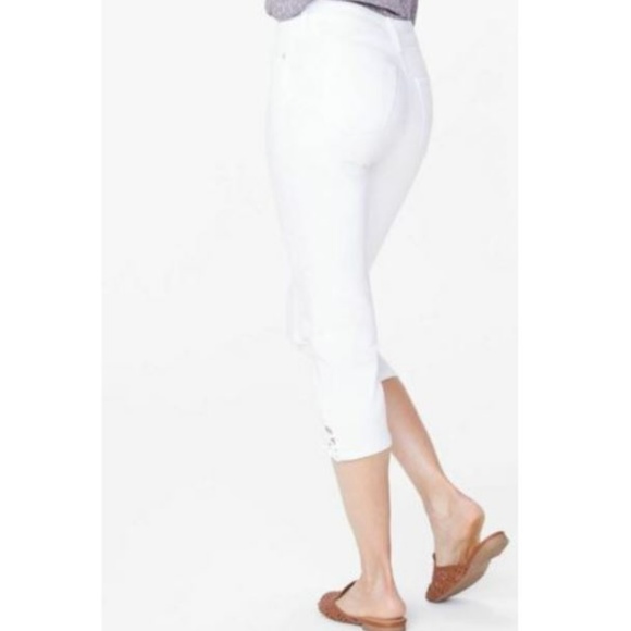 NYDJ Capri Jeans with Lace Up Hem in Optic White - Picture 4 of 6